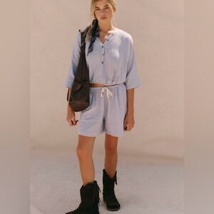 Free People "Cyrus Shorts 2 pc Set",  S, NWT